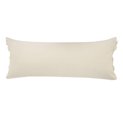 20" X 20" Cream Gray And Gold 100% Cotton Striped Zippered Pillow