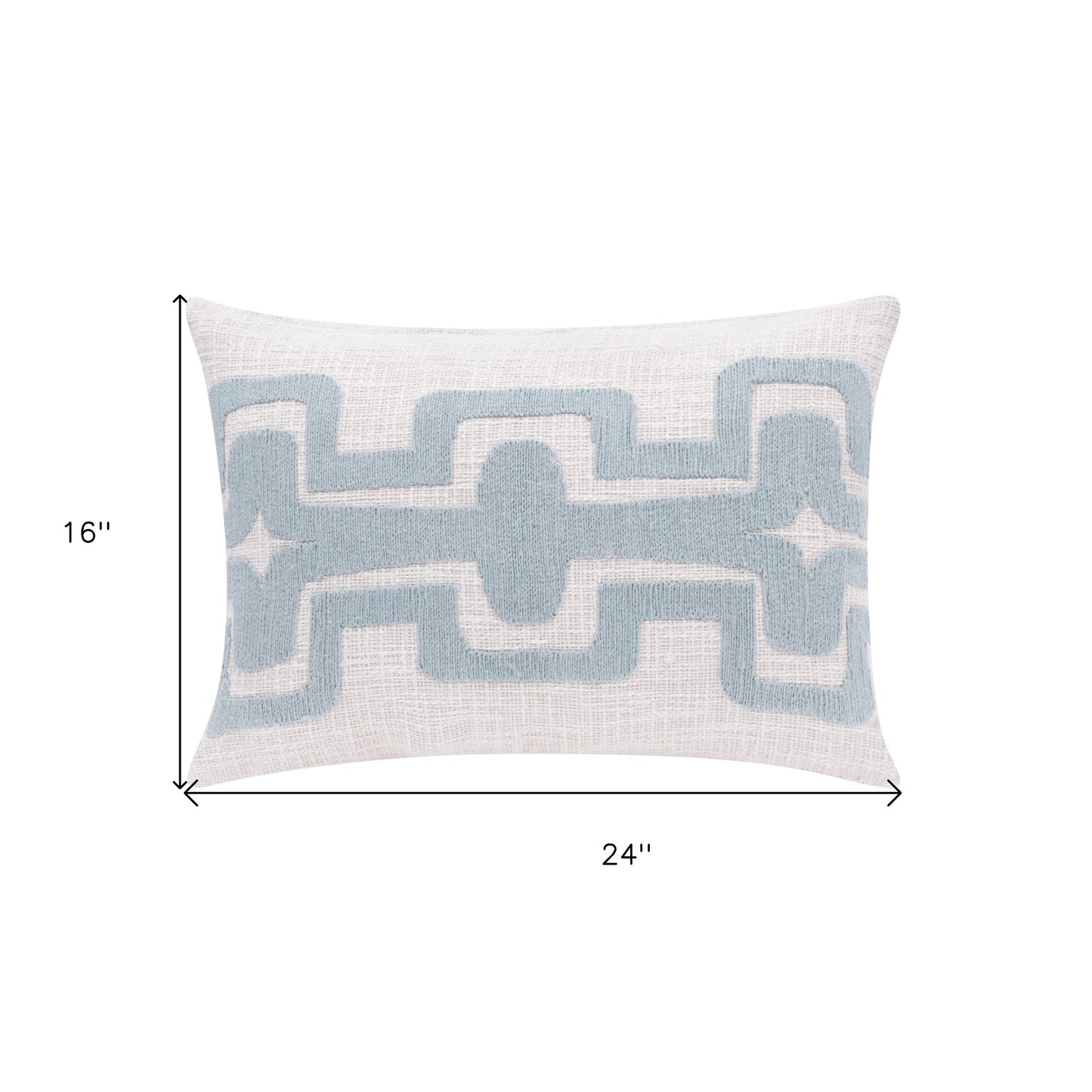 20" X 20" Black And Ivory 100% Cotton Geometric Zippered Pillow