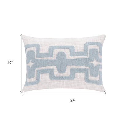 20" X 20" Black And Ivory 100% Cotton Geometric Zippered Pillow