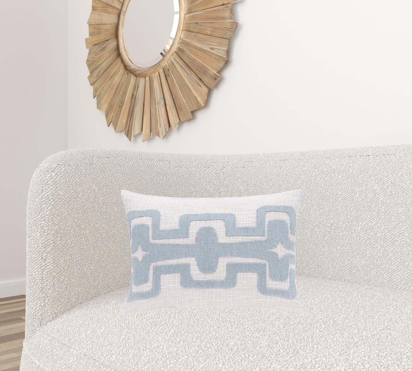 20" X 20" Black And Ivory 100% Cotton Geometric Zippered Pillow