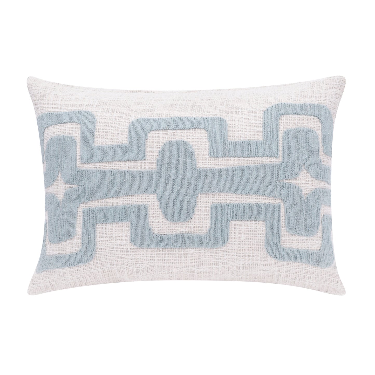 20" X 20" Black And Ivory 100% Cotton Geometric Zippered Pillow