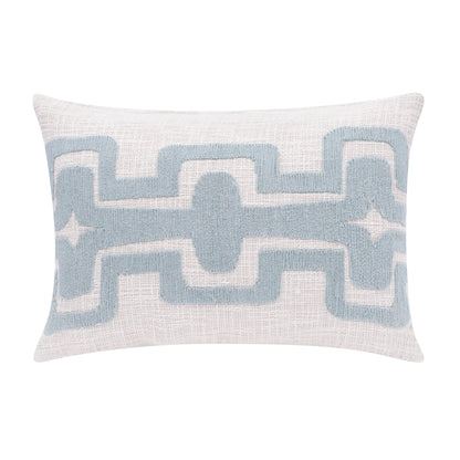 20" X 20" Black And Ivory 100% Cotton Geometric Zippered Pillow