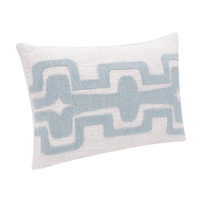 20" X 20" Black And Ivory 100% Cotton Geometric Zippered Pillow