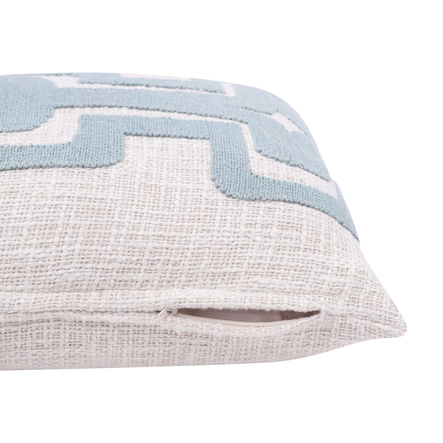 20" X 20" Black And Ivory 100% Cotton Geometric Zippered Pillow