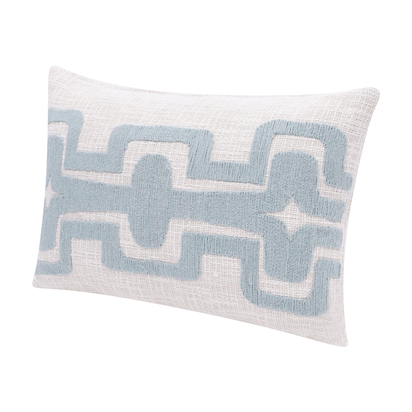 20" X 20" Black And Ivory 100% Cotton Geometric Zippered Pillow