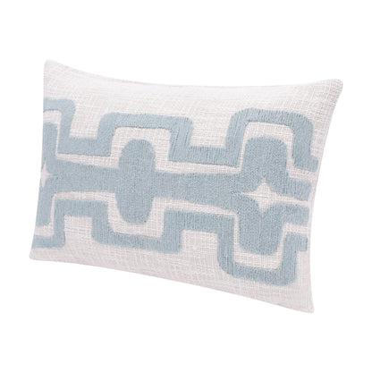 20" X 20" Black And Ivory 100% Cotton Geometric Zippered Pillow