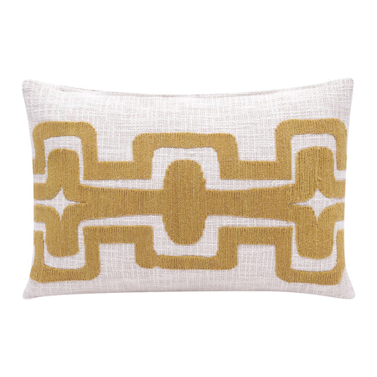 20" X 20" Black And Ivory 100% Cotton Geometric Zippered Pillow