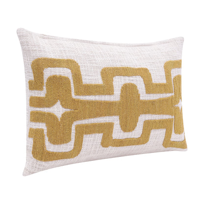 20" X 20" Black And Ivory 100% Cotton Geometric Zippered Pillow