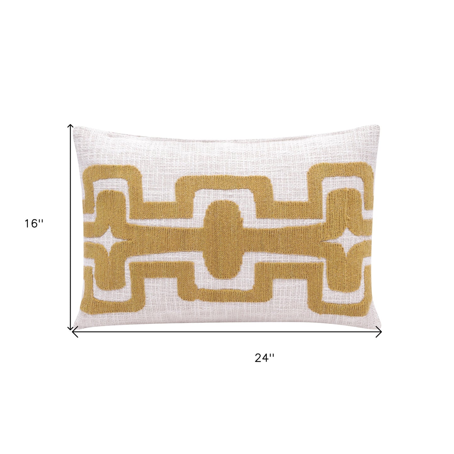 20" X 20" Black And Ivory 100% Cotton Geometric Zippered Pillow