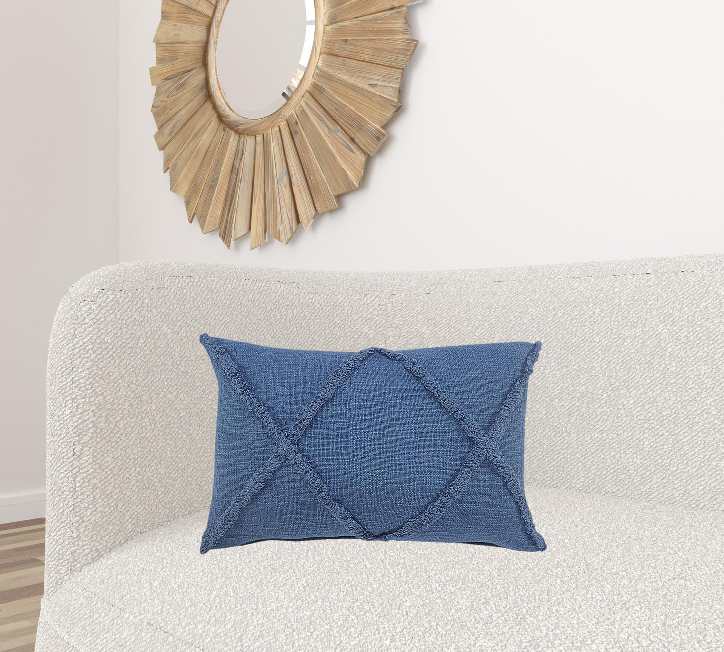 20" X 20" Ivory 100% Cotton Zippered Pillow
