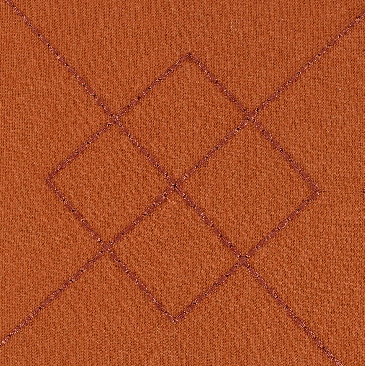 20" X 20" Orange And Dark Orange 100% Cotton Diamond Zippered Pillow