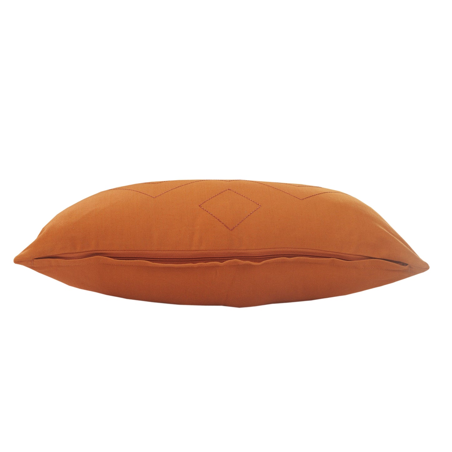 20" X 20" Orange And Dark Orange 100% Cotton Diamond Zippered Pillow