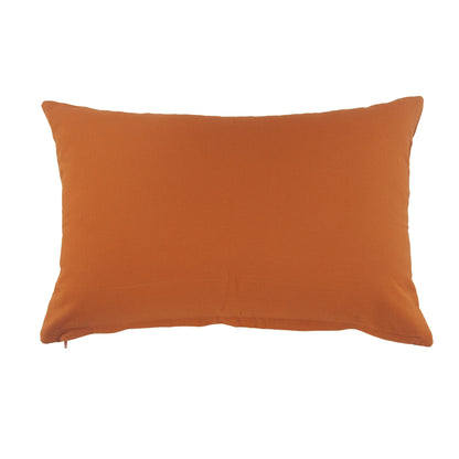 20" X 20" Orange And Dark Orange 100% Cotton Diamond Zippered Pillow