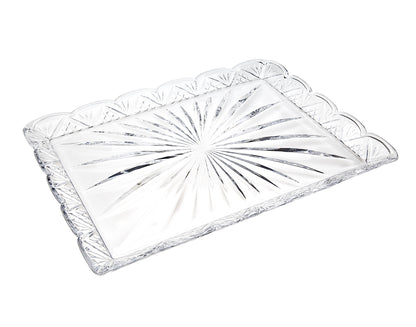 12" Clear Rectangular Crystal Serving Tray