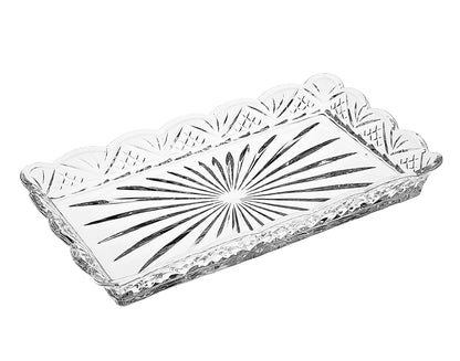 10" Rectangular Cut Crystal Narrow Serving Tray