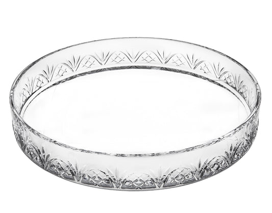 12" Clear Round Crystal Tray