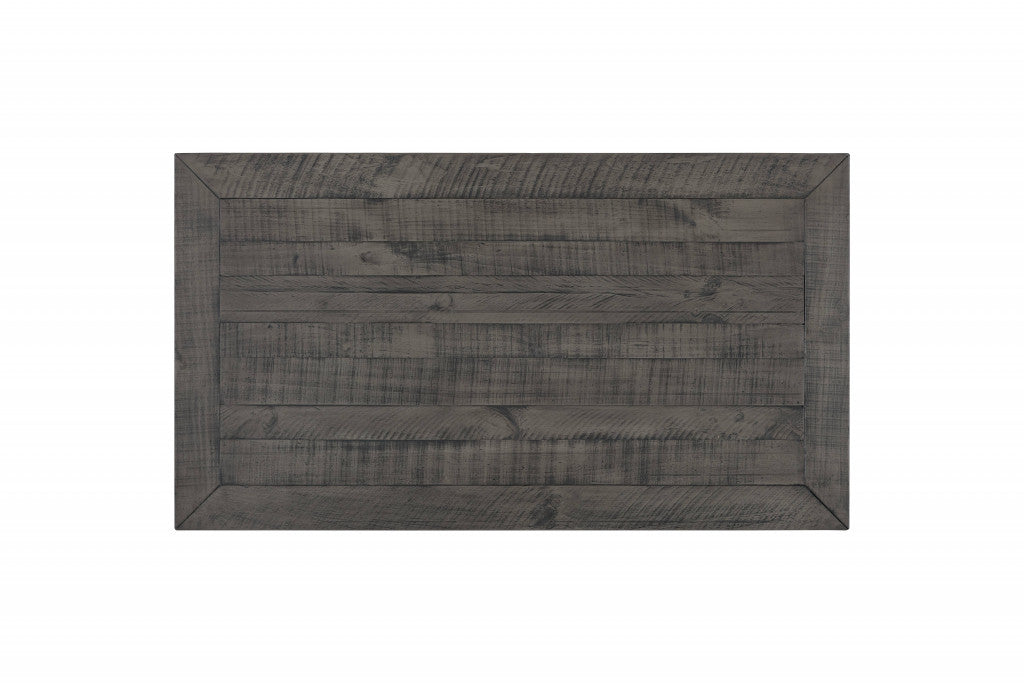 50" White And Gray Wood Distressed Coffee Table With Storage