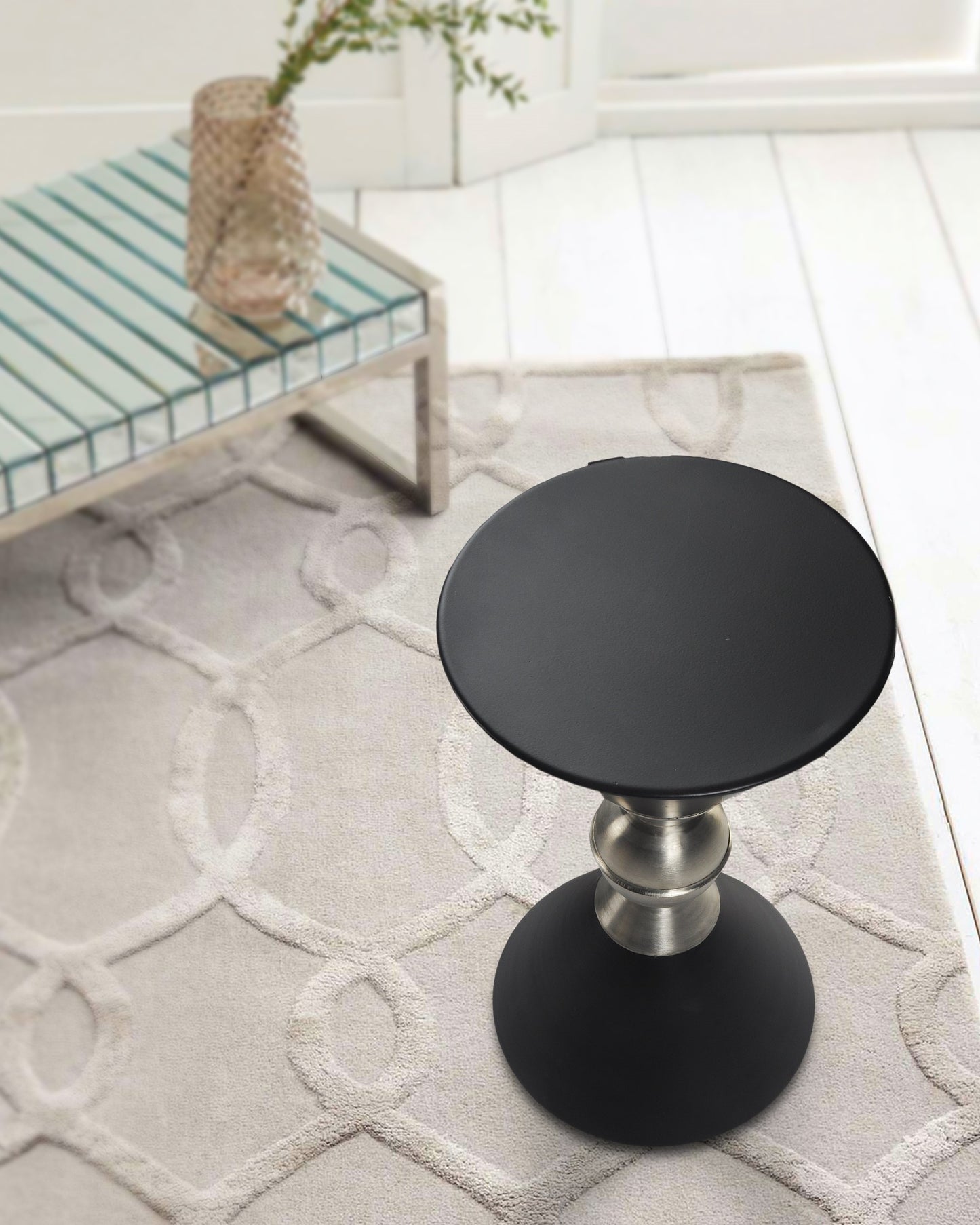 20" Black Iron Free Form End Table