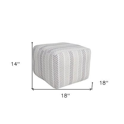 18" Gray 100% Cotton Ottoman