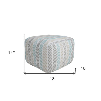 18" Gray 100% Cotton Ottoman