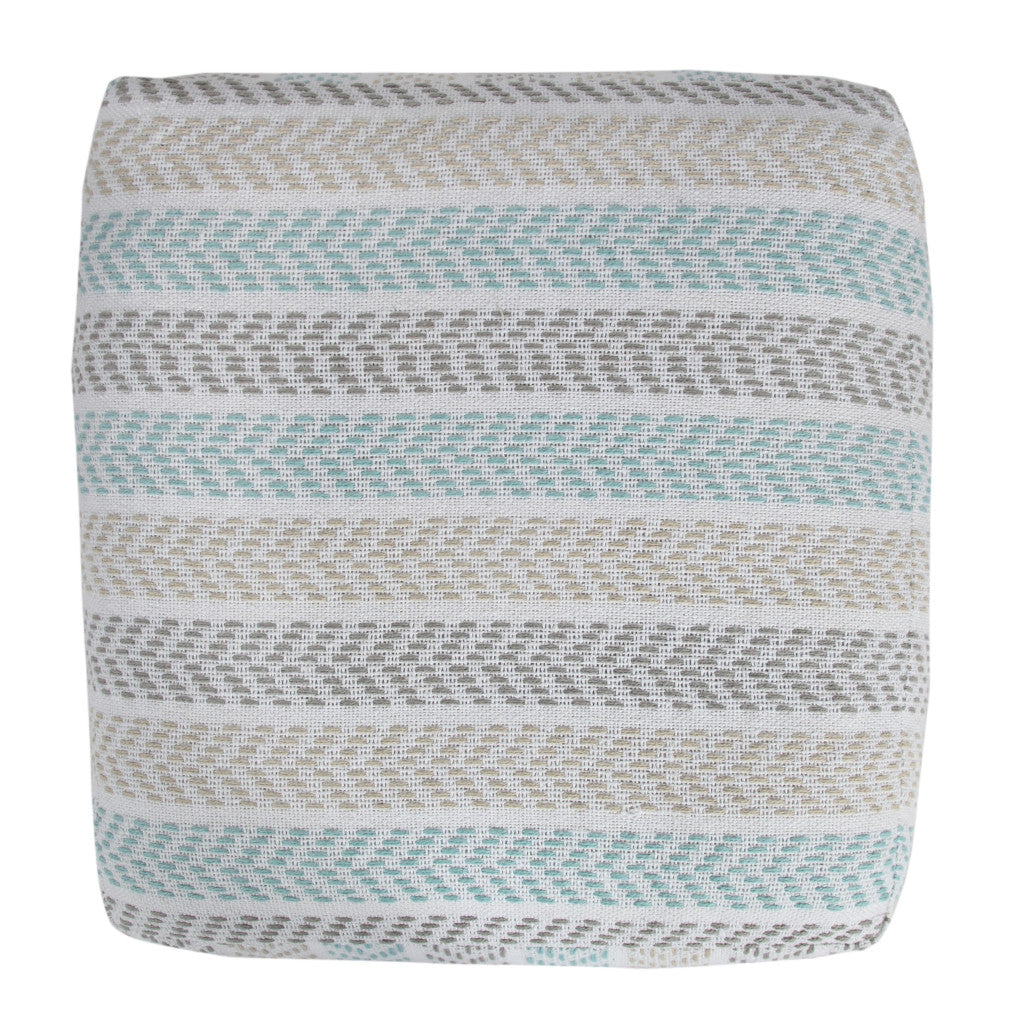 18" Gray 100% Cotton Ottoman