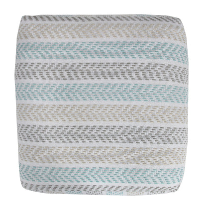 18" Gray 100% Cotton Ottoman