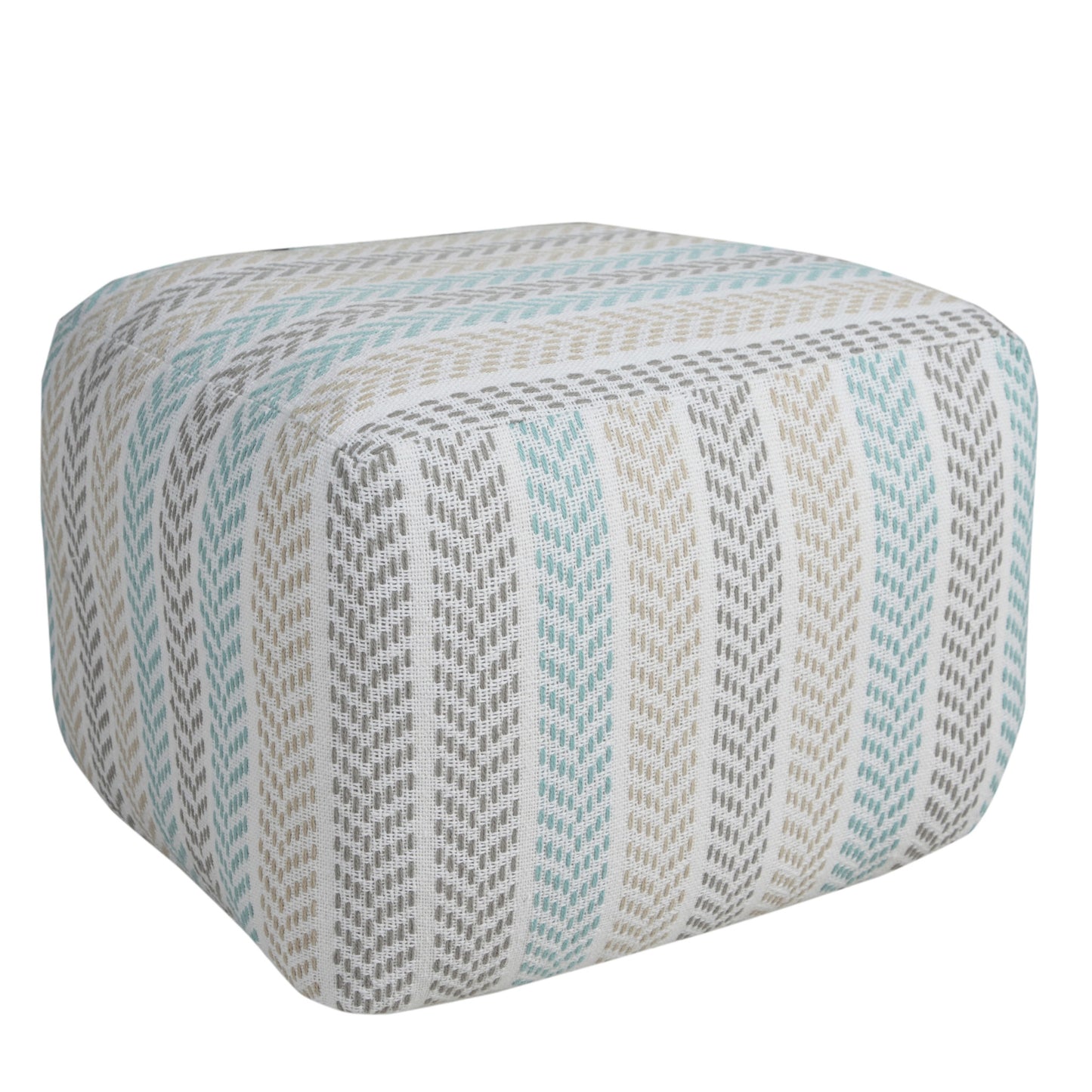 18" Gray 100% Cotton Ottoman