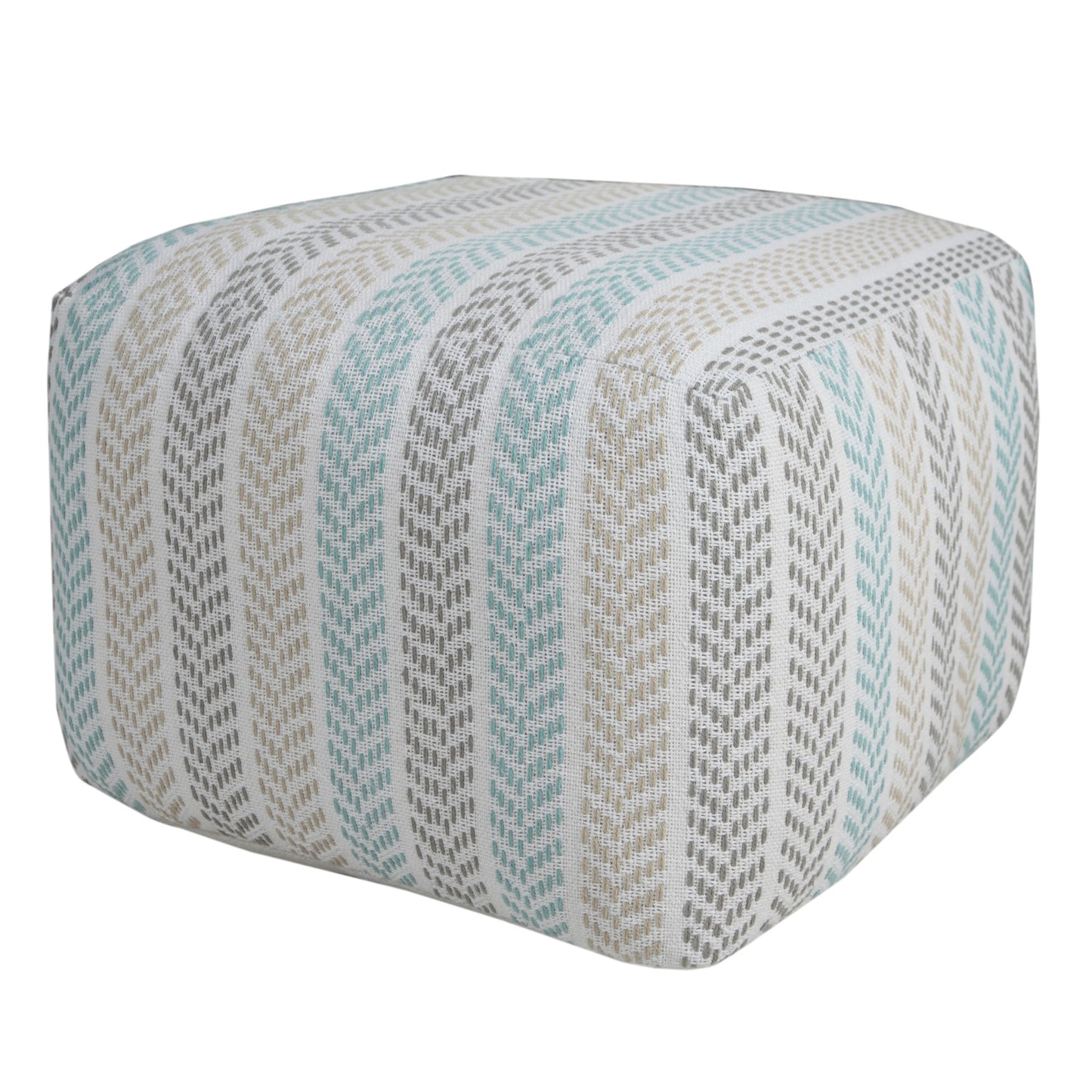 18" Gray 100% Cotton Ottoman