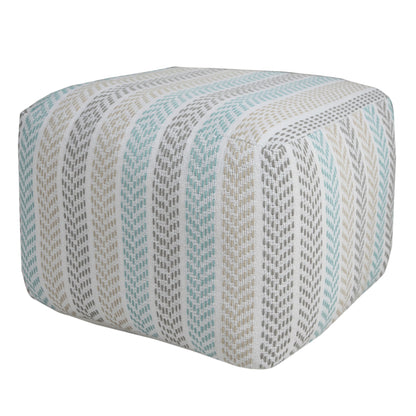18" Gray 100% Cotton Ottoman
