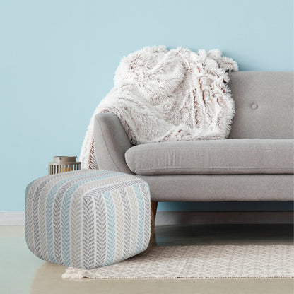 18" Gray 100% Cotton Ottoman