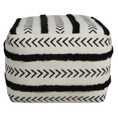 18" White 100% Cotton Ottoman