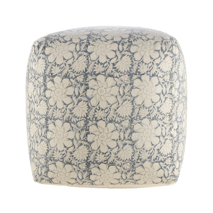20" Beige 100% Cotton Ottoman