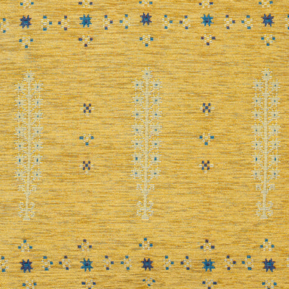 18" Yellow Polyester Blend Ottoman