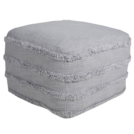 18" Cream 100% Cotton Ottoman
