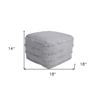 18" Cream 100% Cotton Ottoman