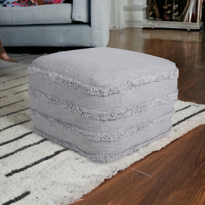 18" Cream 100% Cotton Ottoman