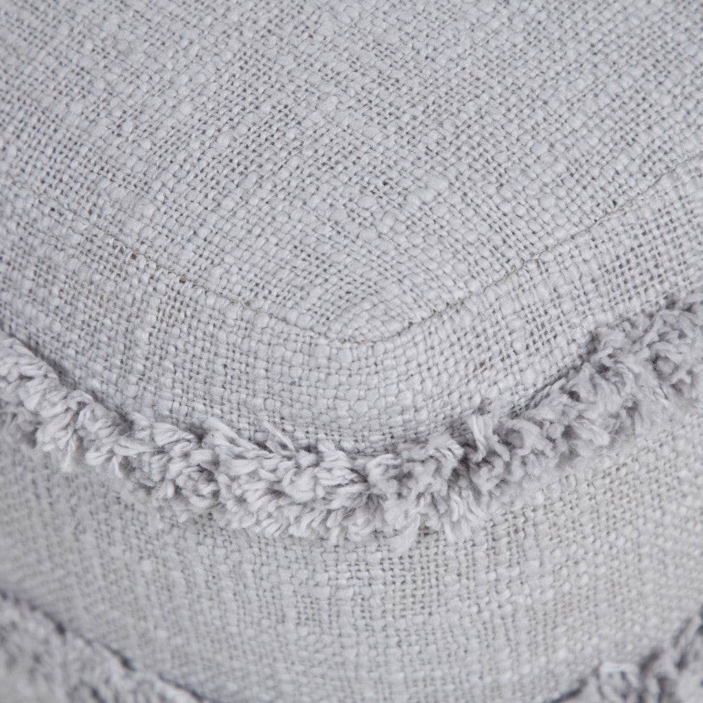 18" Cream 100% Cotton Ottoman