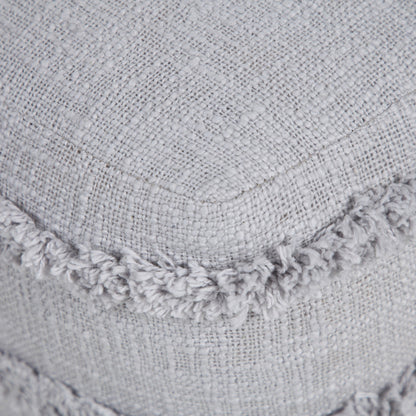 18" Cream 100% Cotton Ottoman