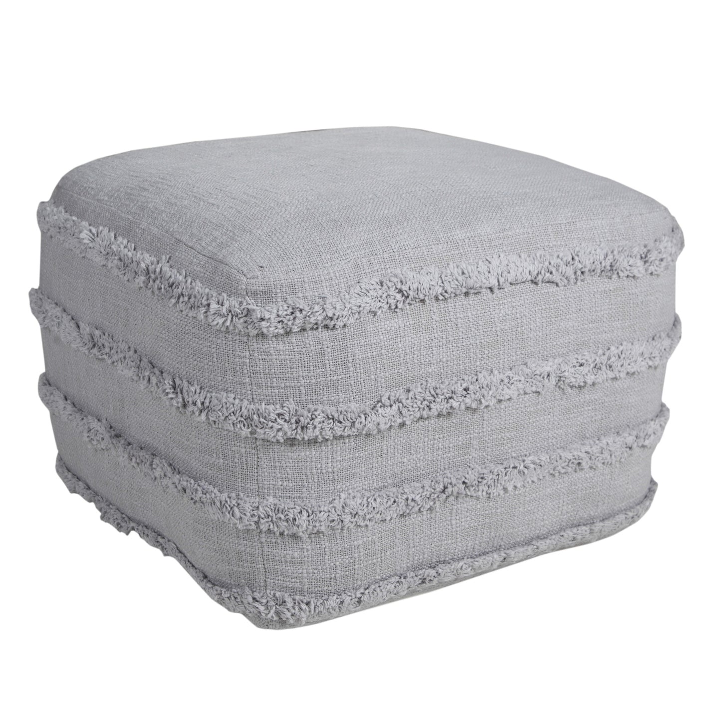 18" Cream 100% Cotton Ottoman