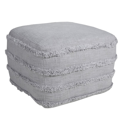18" Cream 100% Cotton Ottoman