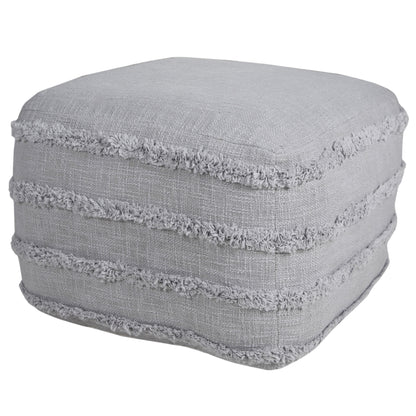 18" Cream 100% Cotton Ottoman