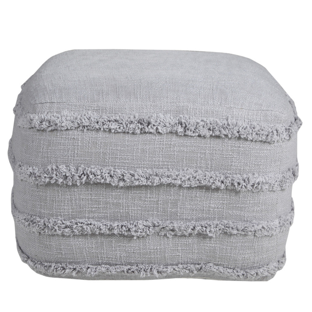 18" Cream 100% Cotton Ottoman