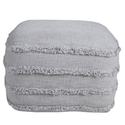18" Cream 100% Cotton Ottoman
