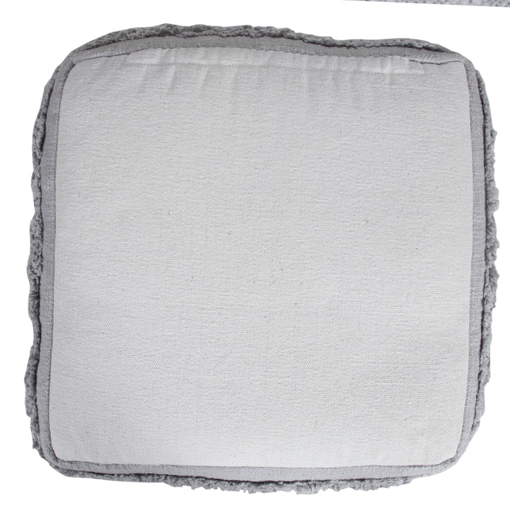 18" Cream 100% Cotton Ottoman