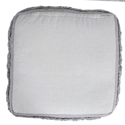 18" Cream 100% Cotton Ottoman
