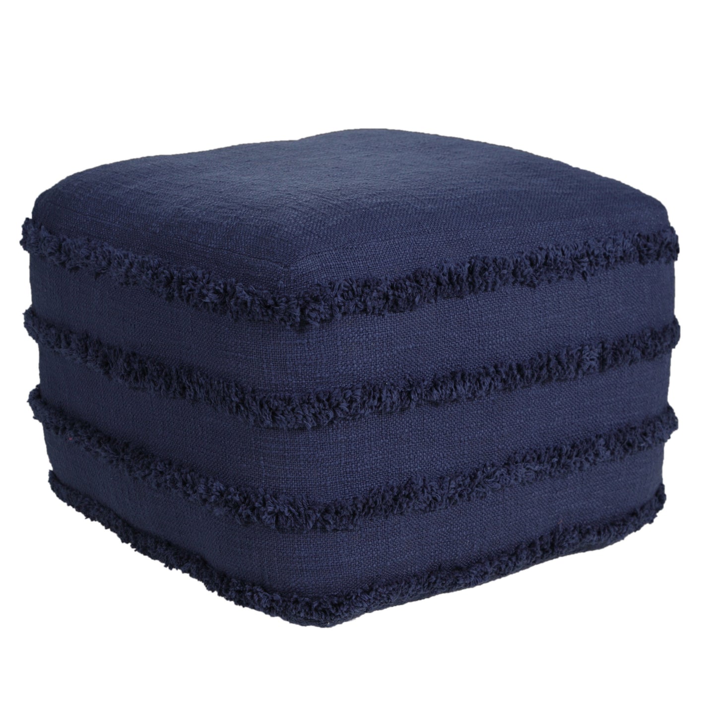 18" Cream 100% Cotton Ottoman