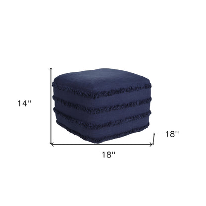18" Cream 100% Cotton Ottoman