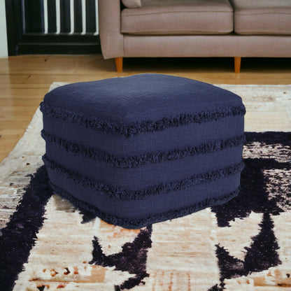 18" Cream 100% Cotton Ottoman