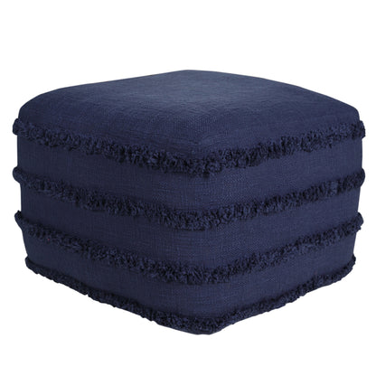 18" Cream 100% Cotton Ottoman