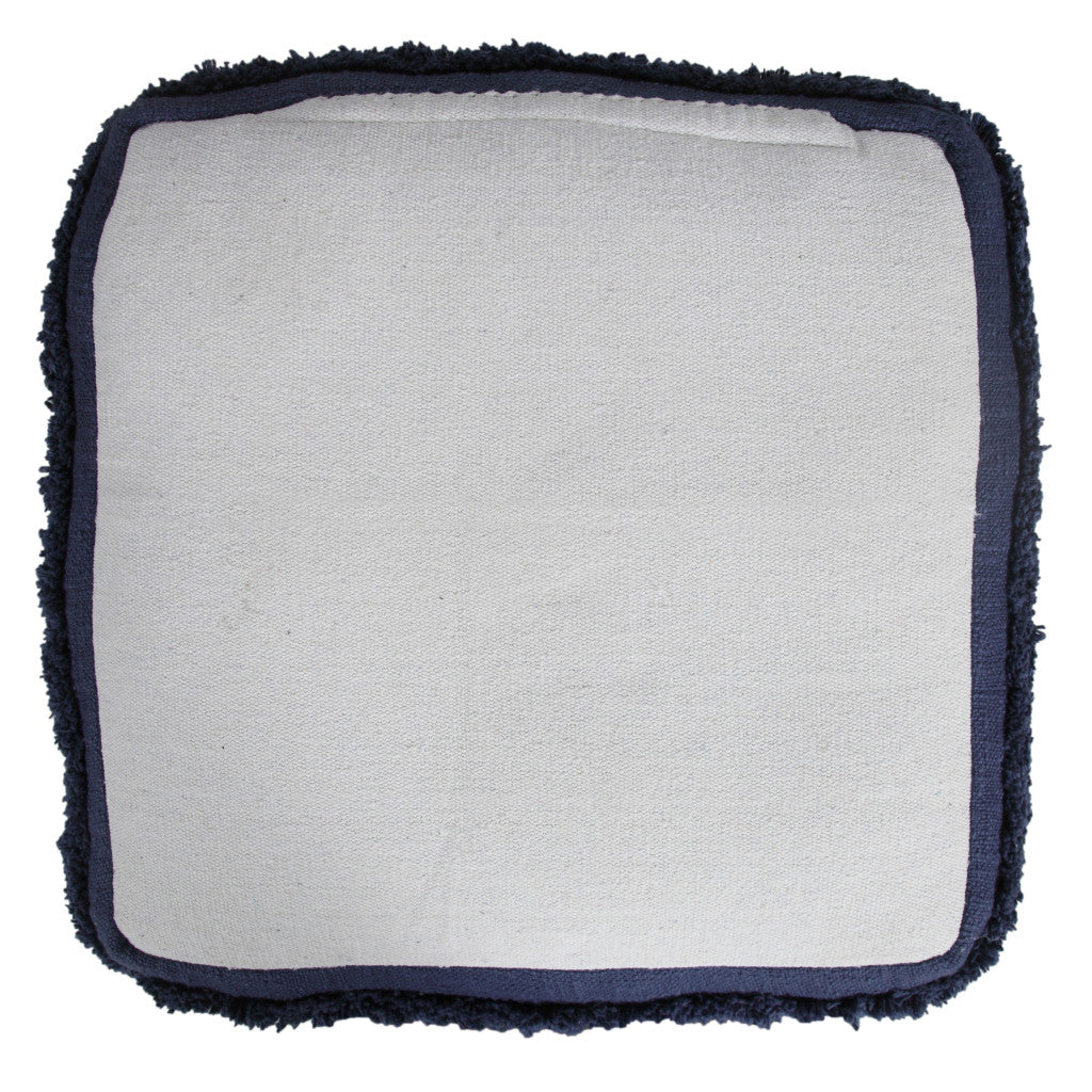18" Cream 100% Cotton Ottoman
